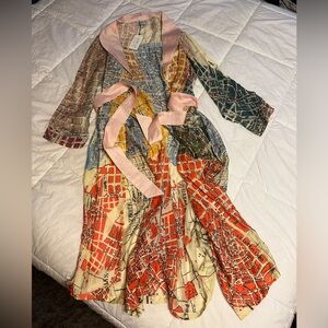 One Hundred Stars Barcelona Map Gown Women’s Dressing Robe One Size